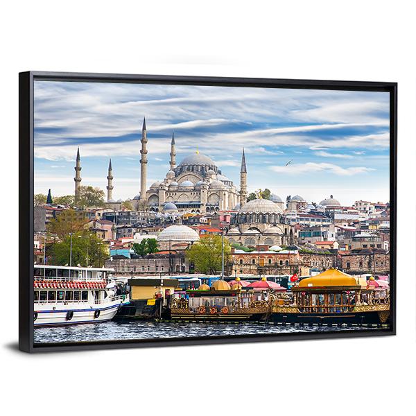 Capital Of Turkey Istanbul Canvas Wall Art-3 Horizontal-Gallery Wrap-25" x 16"-Tiaracle
