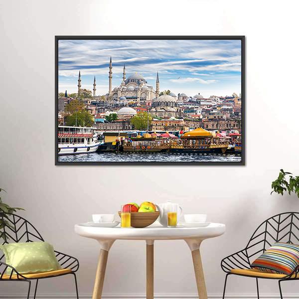 Capital Of Turkey Istanbul Canvas Wall Art-3 Horizontal-Gallery Wrap-25" x 16"-Tiaracle
