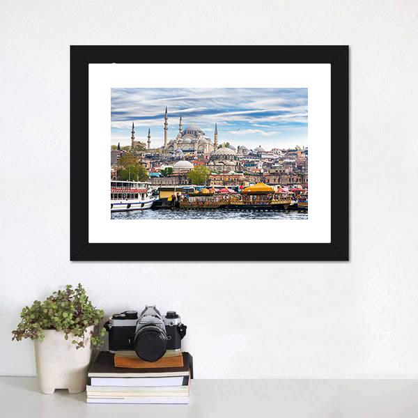 Capital Of Turkey Istanbul Canvas Wall Art-1 Piece-Framed Print-20" x 16"-Tiaracle