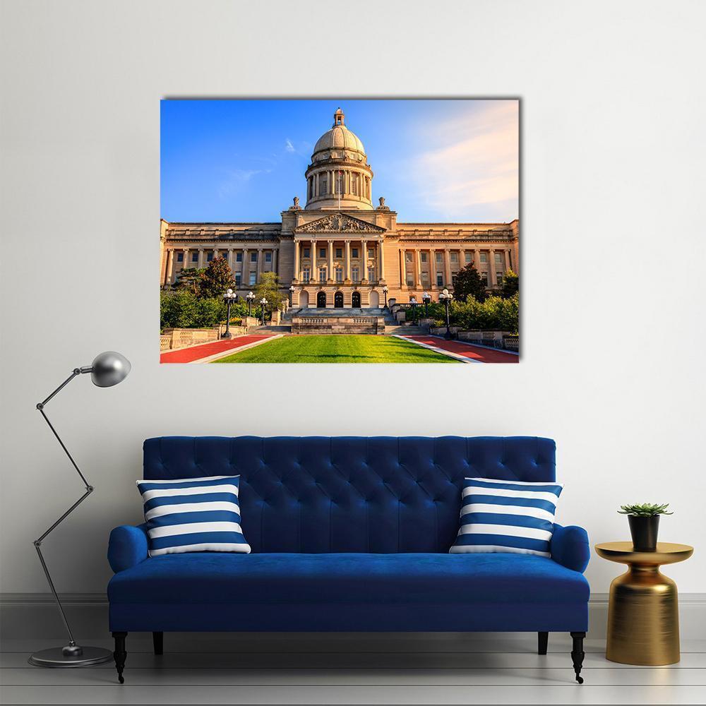 Capitol Building Frankfort Canvas Wall Art-1 Piece-Gallery Wrap-48" x 32"-Tiaracle