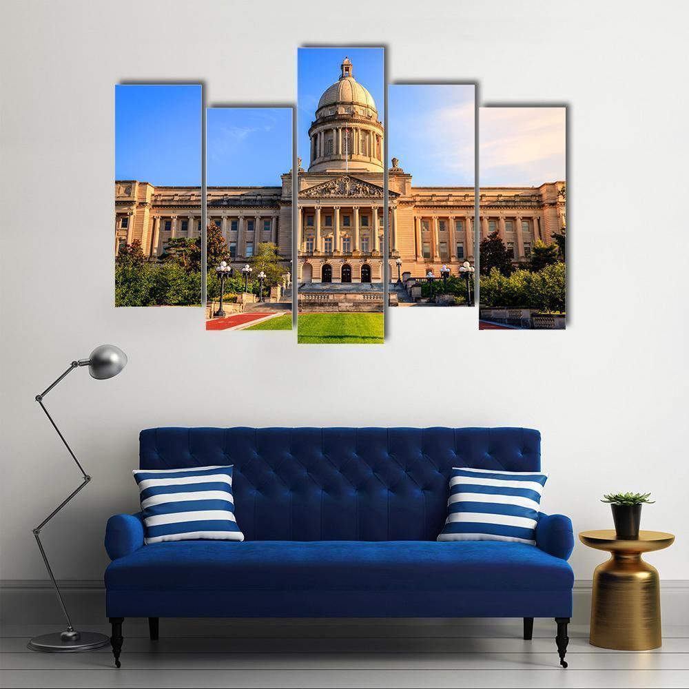 Capitol Building Frankfort Canvas Wall Art-5 Pop-Gallery Wrap-47" x 32"-Tiaracle