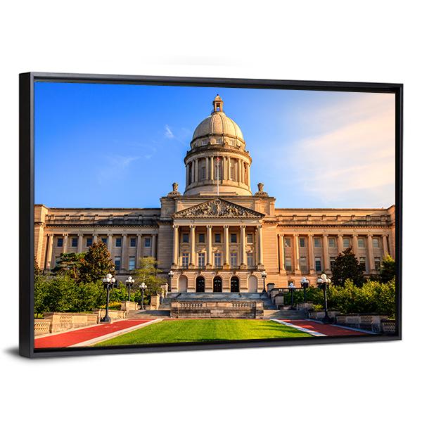 Capitol Building Frankfort Canvas Wall Art-3 Horizontal-Gallery Wrap-25" x 16"-Tiaracle