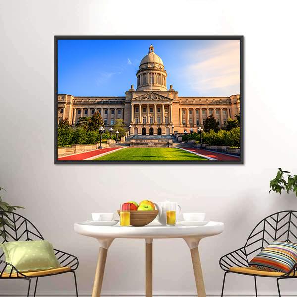 Capitol Building Frankfort Canvas Wall Art-3 Horizontal-Gallery Wrap-25" x 16"-Tiaracle