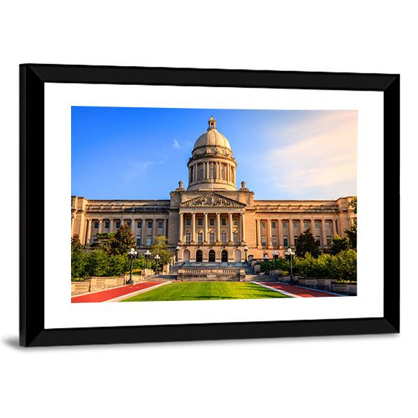 Capitol Building Frankfort Canvas Wall Art-3 Horizontal-Gallery Wrap-25" x 16"-Tiaracle