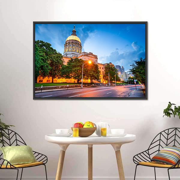 Capitol Building in Atlanta Canvas Wall Art-3 Horizontal-Gallery Wrap-25" x 16"-Tiaracle