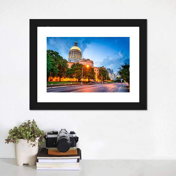 Capitol Building in Atlanta Canvas Wall Art-1 Piece-Framed Print-20" x 16"-Tiaracle