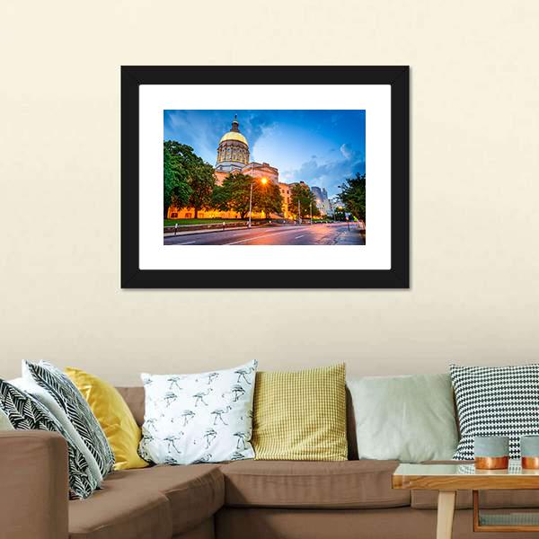 Capitol Building in Atlanta Canvas Wall Art-3 Horizontal-Gallery Wrap-25" x 16"-Tiaracle