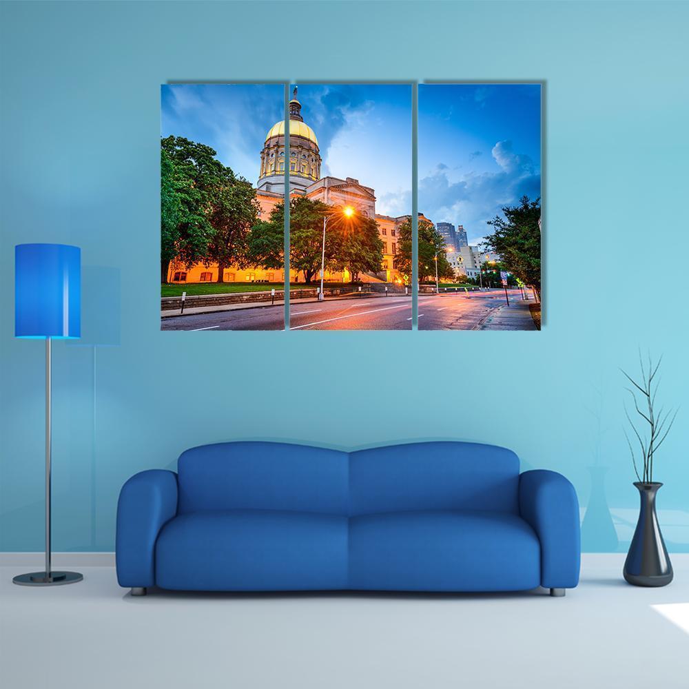 Capitol Building in Atlanta Canvas Wall Art-3 Horizontal-Gallery Wrap-37" x 24"-Tiaracle