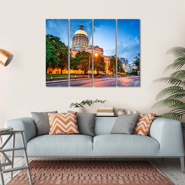 Capitol Building in Atlanta Canvas Wall Art-4 Horizontal-Gallery Wrap-34" x 24"-Tiaracle