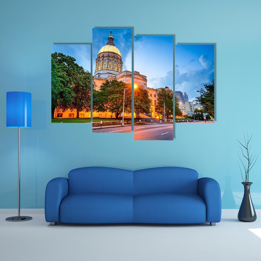 Capitol Building in Atlanta Canvas Wall Art-4 Pop-Gallery Wrap-50" x 32"-Tiaracle