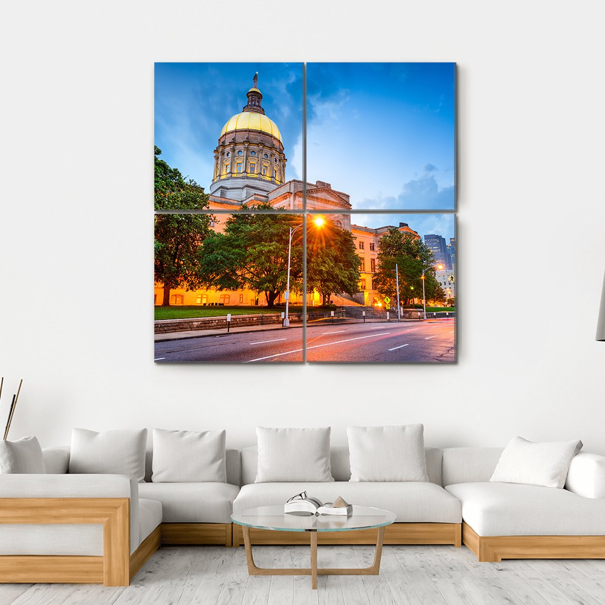 Capitol Building in Atlanta Canvas Wall Art-4 Square-Gallery Wrap-17" x 17"-Tiaracle