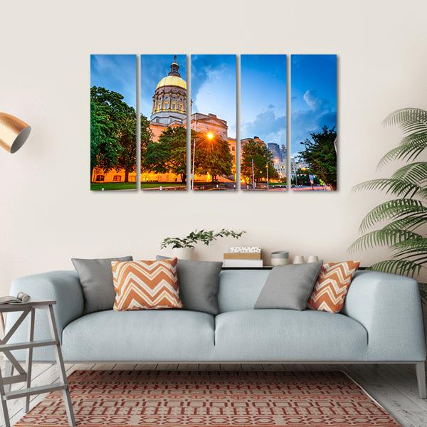 Capitol Building in Atlanta Canvas Wall Art-5 Horizontal-Gallery Wrap-22" x 12"-Tiaracle