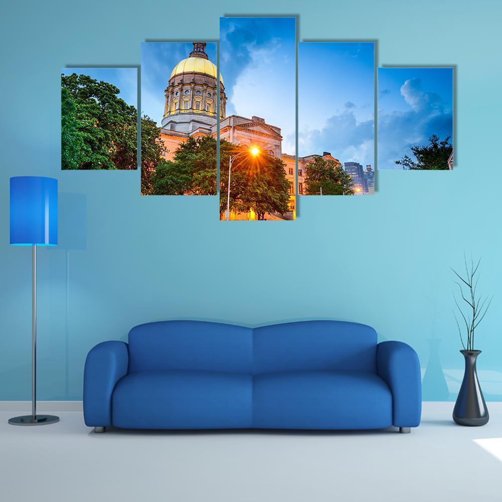 Capitol Building in Atlanta Canvas Wall Art-5 Star-Gallery Wrap-62" x 32"-Tiaracle