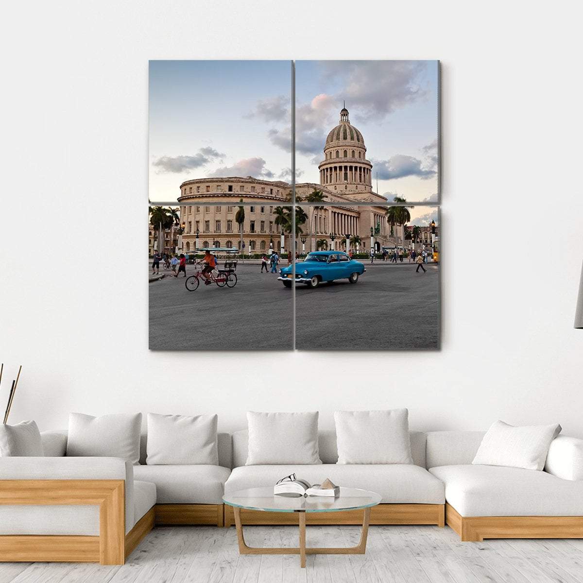 Capitol Building In Havana Canvas Wall Art-4 Square-Gallery Wrap-17" x 17"-Tiaracle