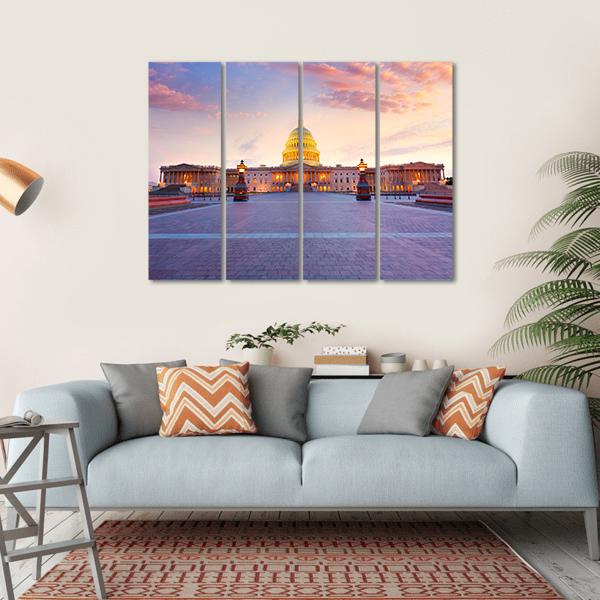 Capitol Building In Washington Canvas Wall Art-4 Horizontal-Gallery Wrap-34" x 24"-Tiaracle