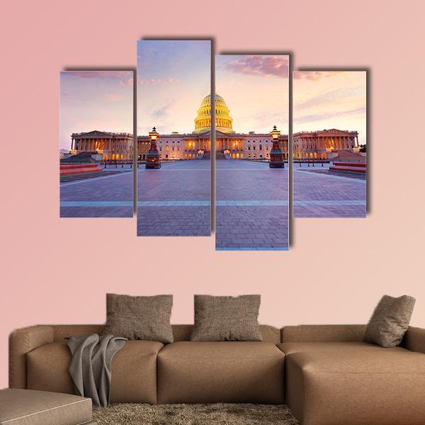 Capitol Building In Washington Canvas Wall Art-4 Pop-Gallery Wrap-50" x 32"-Tiaracle