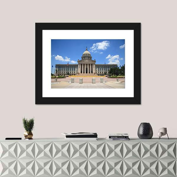 Capitol Building Oklahoma Canvas Wall Art-1 Piece-Framed Print-20" x 16"-Tiaracle