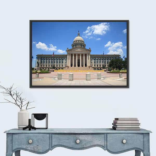Capitol Building Oklahoma Canvas Wall Art-1 Piece-Floating Frame-24" x 16"-Tiaracle