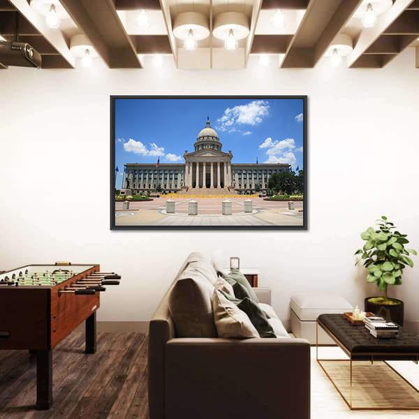 Capitol Building Oklahoma Canvas Wall Art-3 Horizontal-Gallery Wrap-25" x 16"-Tiaracle