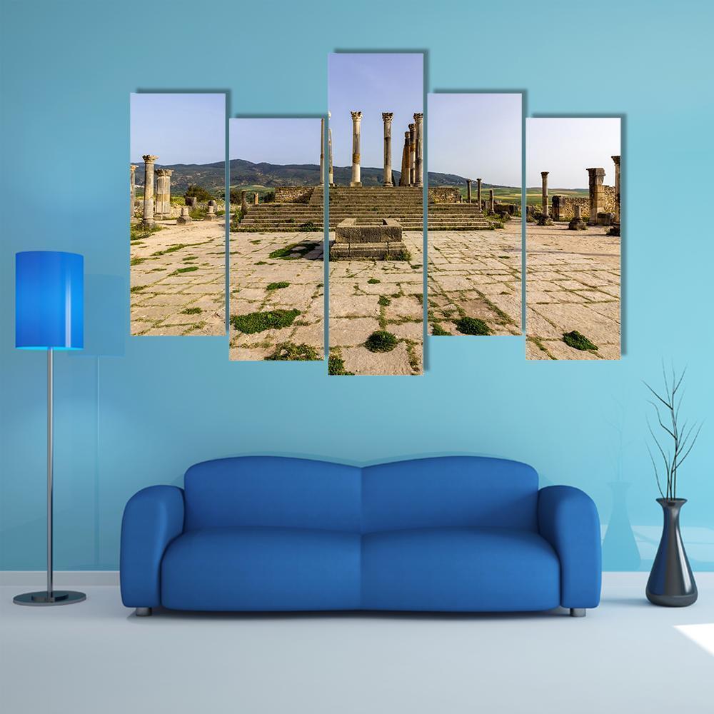 Capitoline Temple Morocco Canvas Wall Art-5 Pop-Gallery Wrap-47" x 32"-Tiaracle
