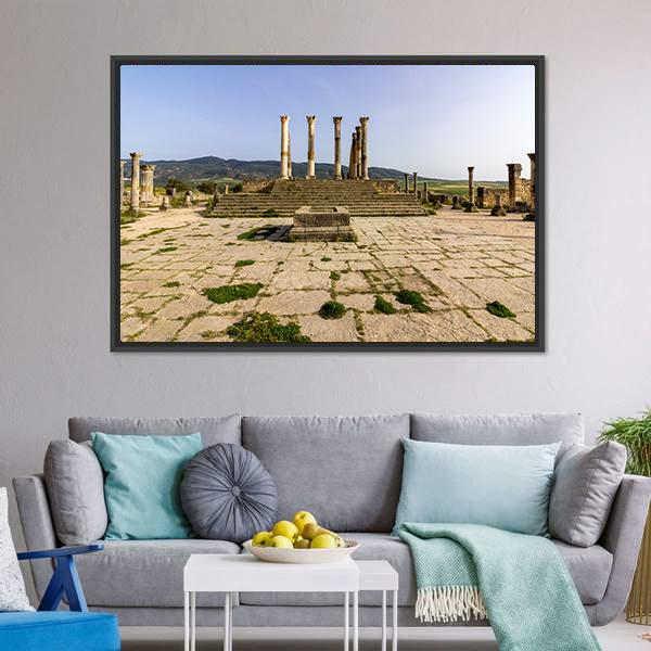 Capitoline Temple Morocco Canvas Wall Art-1 Piece-Floating Frame-24" x 16"-Tiaracle