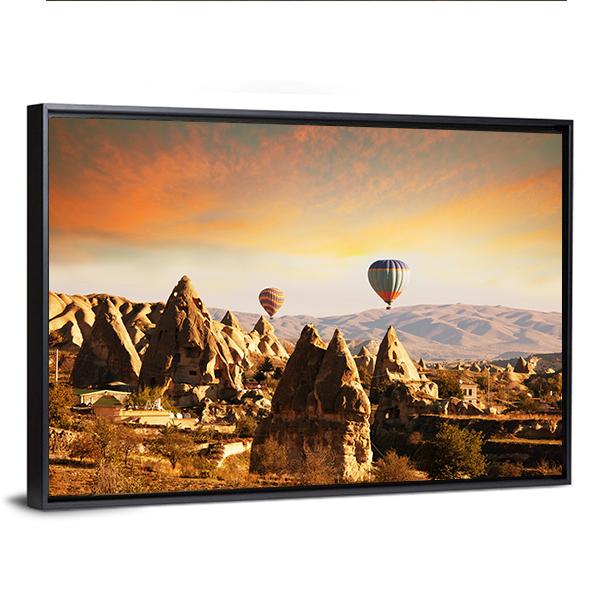 Cappadocia In Turkey Canvas Wall Art-5 Horizontal-Gallery Wrap-22" x 12"-Tiaracle