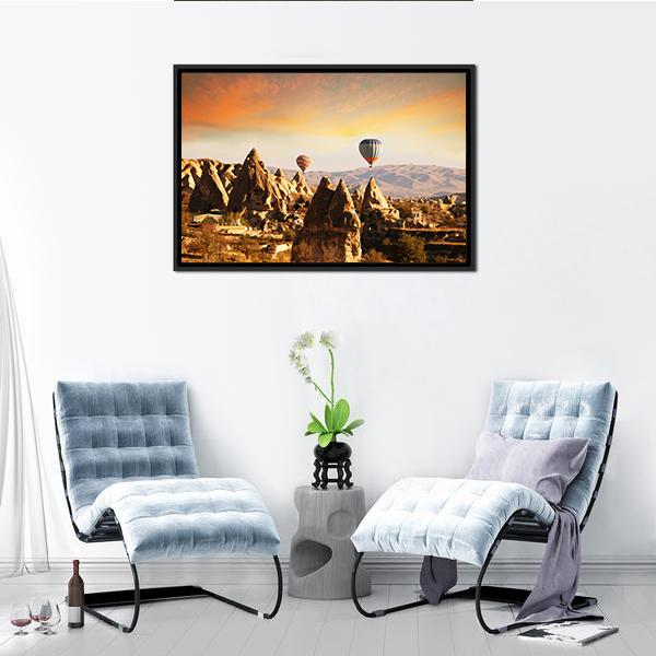 Cappadocia In Turkey Canvas Wall Art-5 Horizontal-Gallery Wrap-22" x 12"-Tiaracle