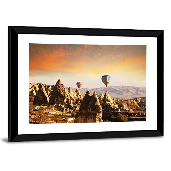 Cappadocia In Turkey Canvas Wall Art-5 Horizontal-Gallery Wrap-22" x 12"-Tiaracle