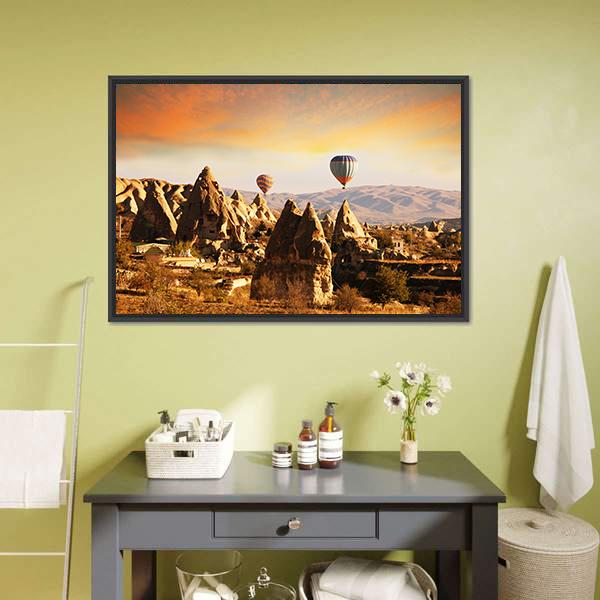 Cappadocia In Turkey Canvas Wall Art-3 Horizontal-Gallery Wrap-25" x 16"-Tiaracle