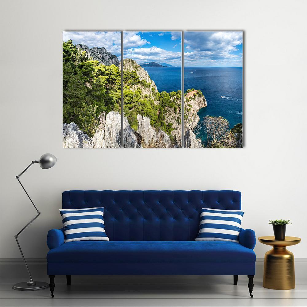 Capri Island Canvas Wall Art-3 Horizontal-Gallery Wrap-37" x 24"-Tiaracle