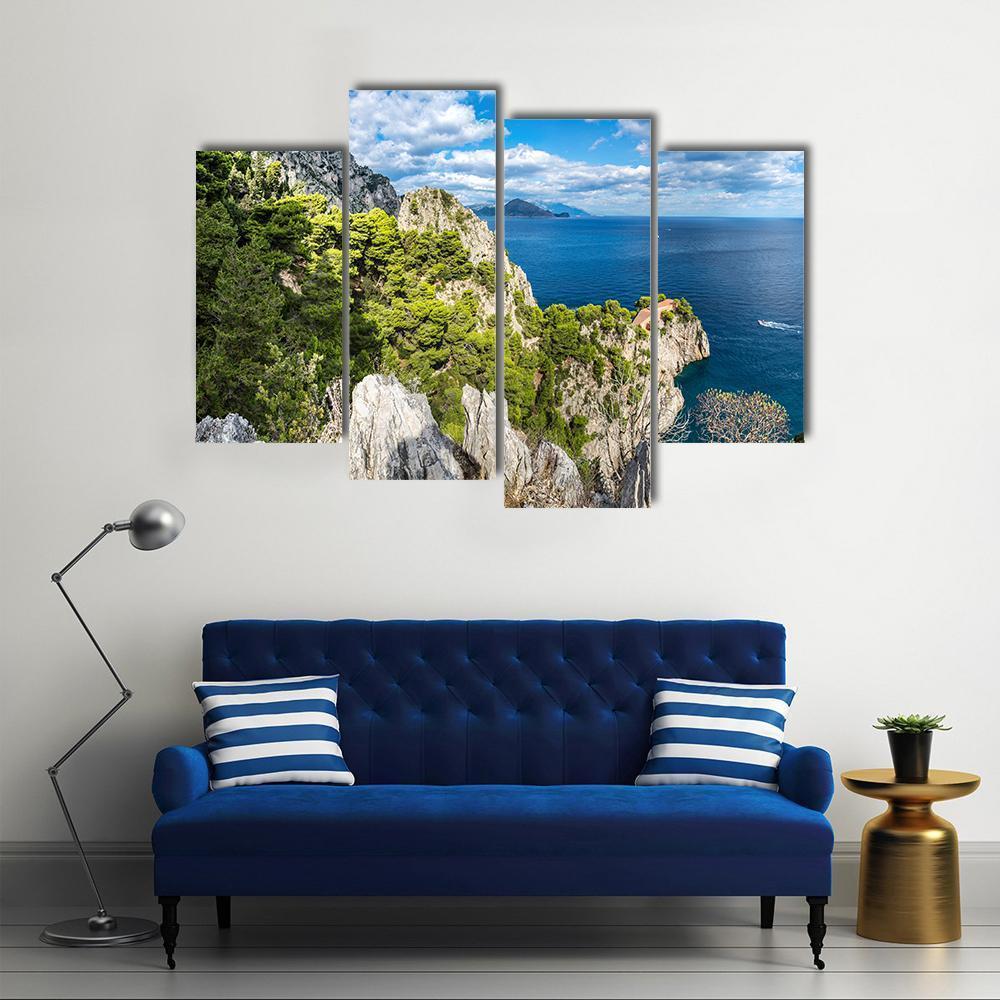 Capri Island Canvas Wall Art-4 Pop-Gallery Wrap-50" x 32"-Tiaracle