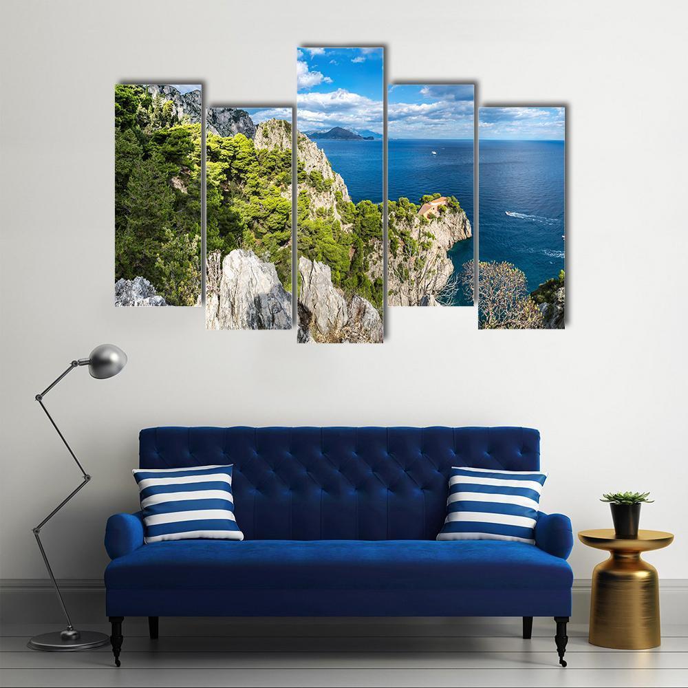Capri Island Canvas Wall Art-5 Pop-Gallery Wrap-47" x 32"-Tiaracle