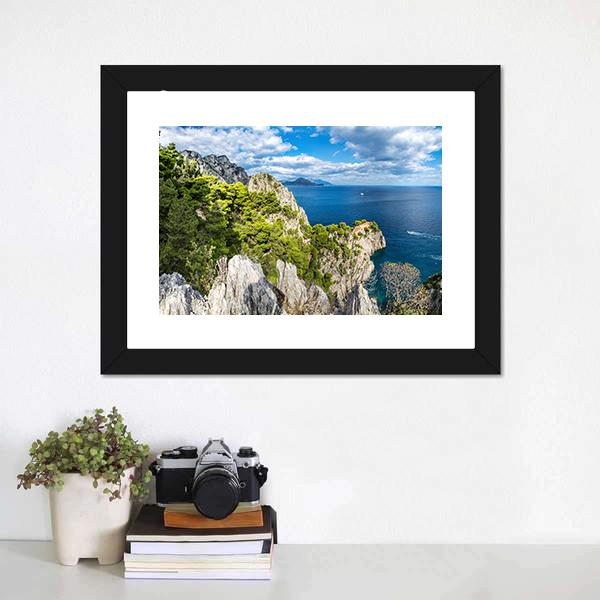 Capri Island Canvas Wall Art-1 Piece-Framed Print-20" x 16"-Tiaracle
