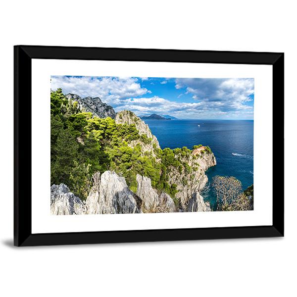 Capri Island Panoramic Canvas Wall Art-1 Piece-36" x 12"-Tiaracle