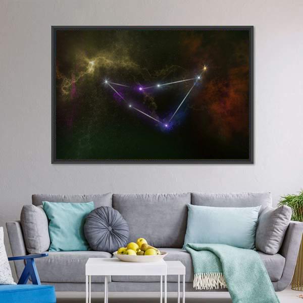 Capricorn Constellation Canvas Wall Art-1 Piece-Floating Frame-24" x 16"-Tiaracle