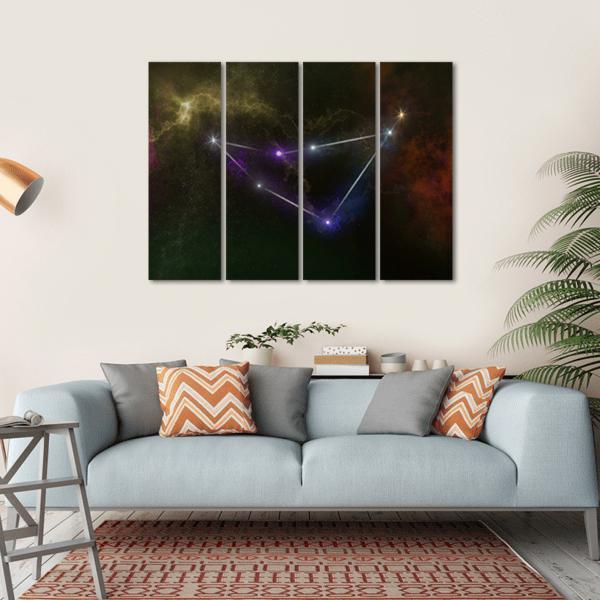 Capricorn Constellation Canvas Wall Art-4 Horizontal-Gallery Wrap-34" x 24"-Tiaracle