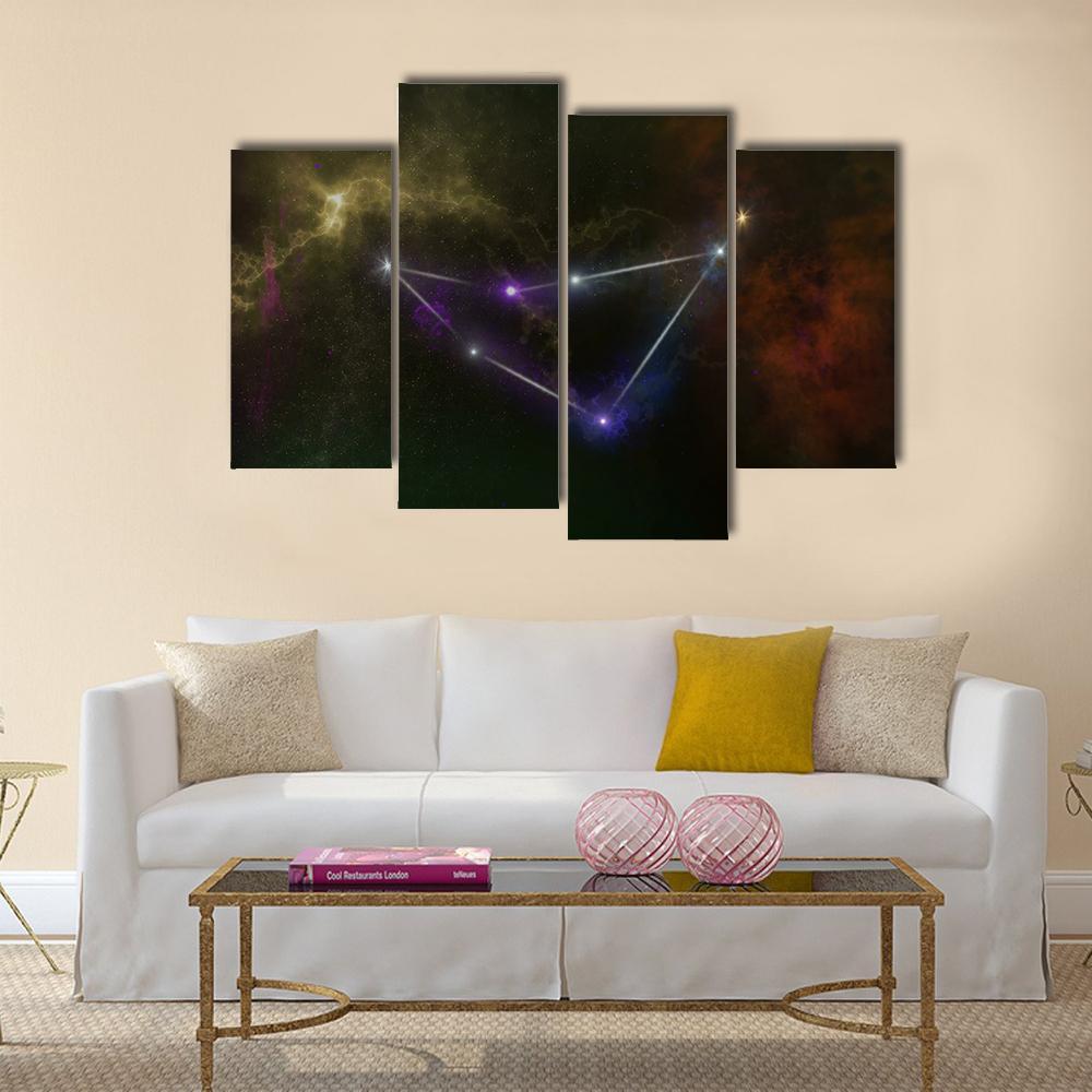 Capricorn Constellation Canvas Wall Art-4 Pop-Gallery Wrap-34" x 20"-Tiaracle