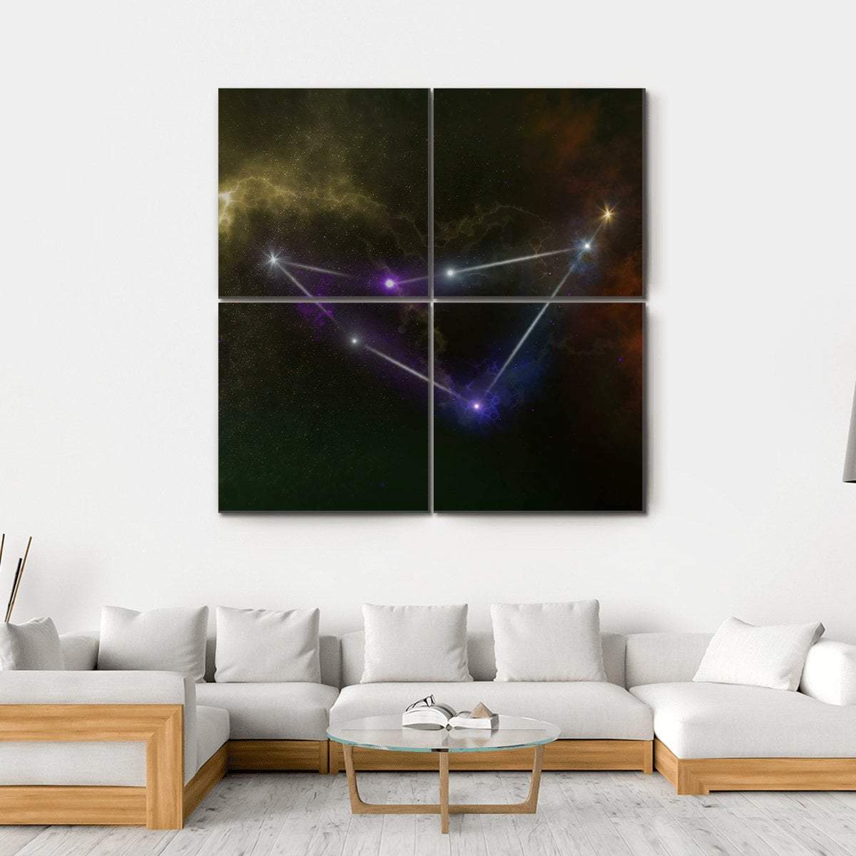 Capricorn Constellation Canvas Wall Art-4 Square-Gallery Wrap-17" x 17"-Tiaracle