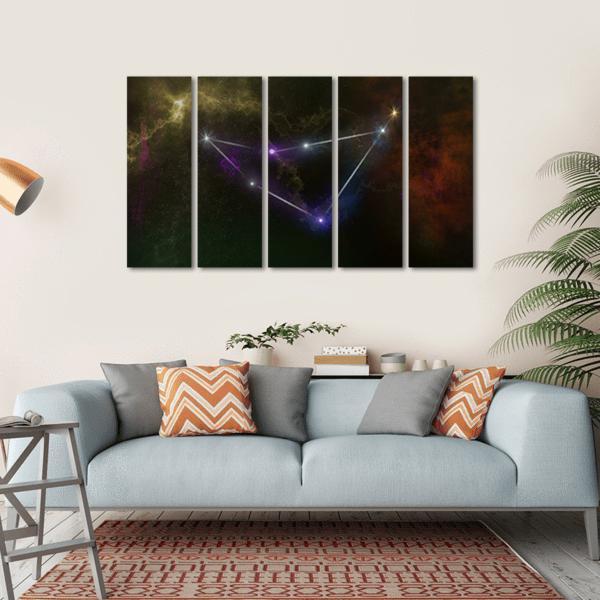 Capricorn Constellation Canvas Wall Art-5 Horizontal-Gallery Wrap-22" x 12"-Tiaracle