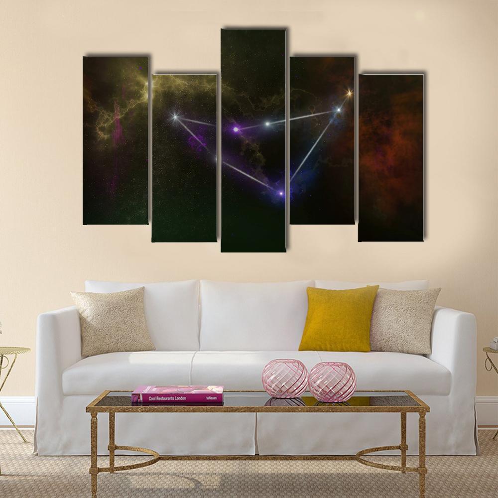 Capricorn Constellation Canvas Wall Art-5 Pop-Gallery Wrap-32" x 21"-Tiaracle