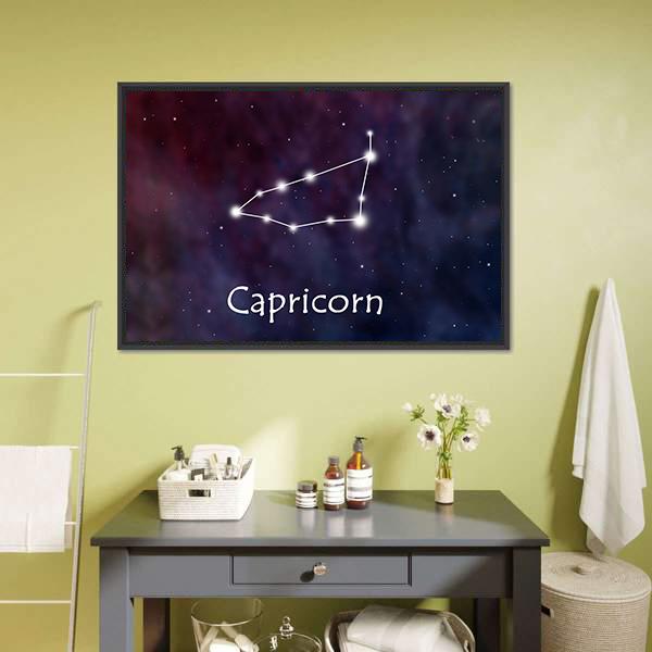Capricorn Horoscope Constellation Canvas Wall Art-5 Horizontal-Gallery Wrap-22" x 12"-Tiaracle