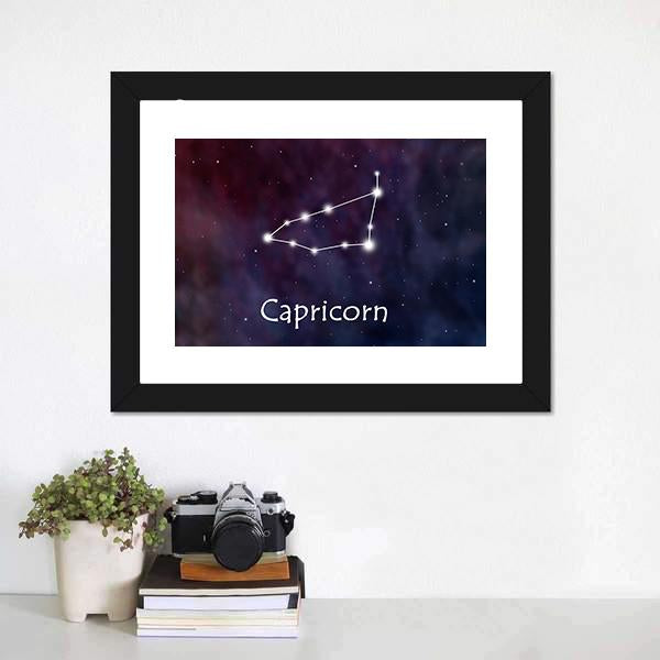 Capricorn Horoscope Constellation Canvas Wall Art-1 Piece-Framed Print-20" x 16"-Tiaracle