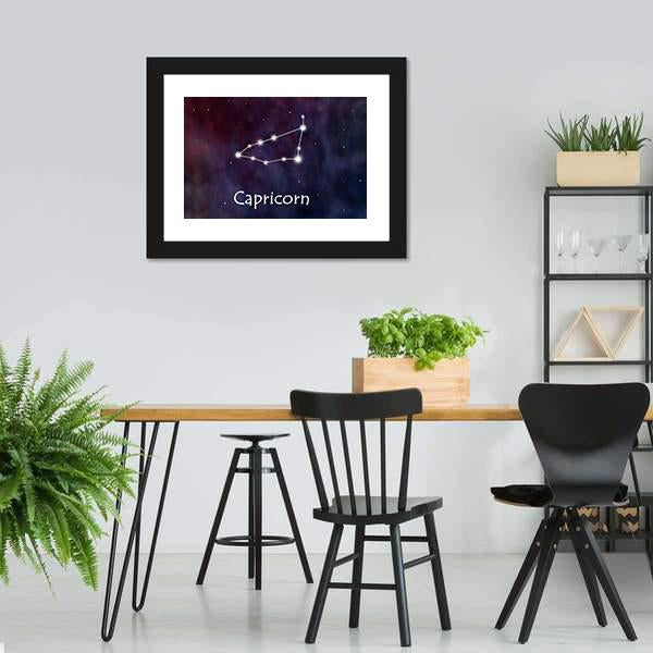Capricorn Horoscope Constellation Canvas Wall Art-5 Horizontal-Gallery Wrap-22" x 12"-Tiaracle