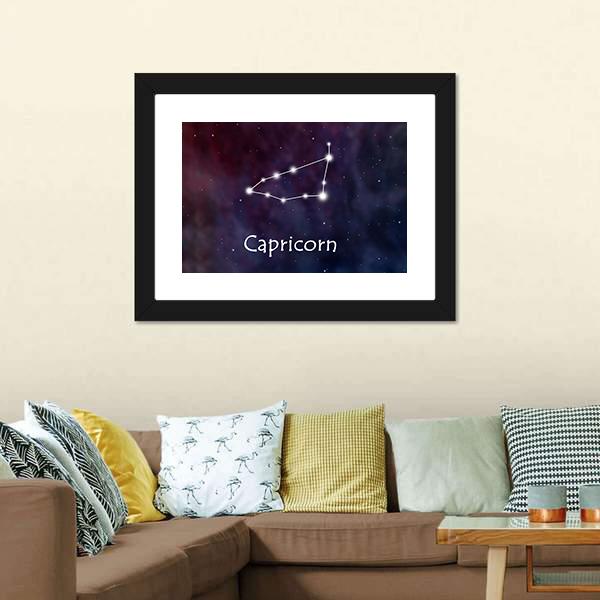 Capricorn Horoscope Constellation Canvas Wall Art-5 Horizontal-Gallery Wrap-22" x 12"-Tiaracle