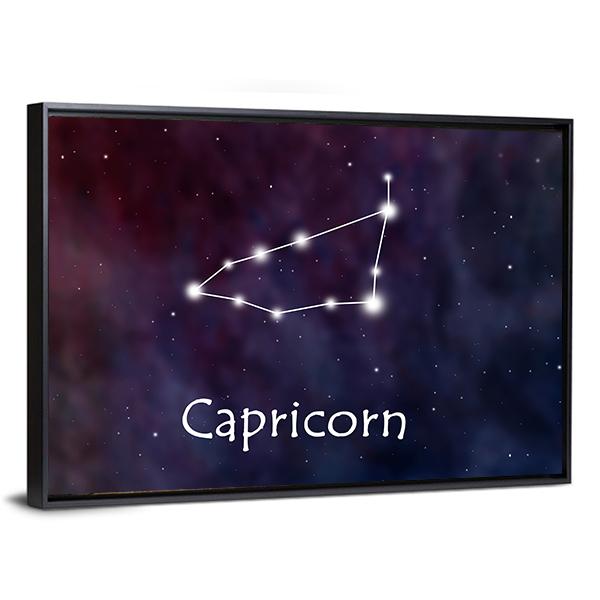 Capricorn Horoscope Constellation Canvas Wall Art-5 Horizontal-Gallery Wrap-22" x 12"-Tiaracle