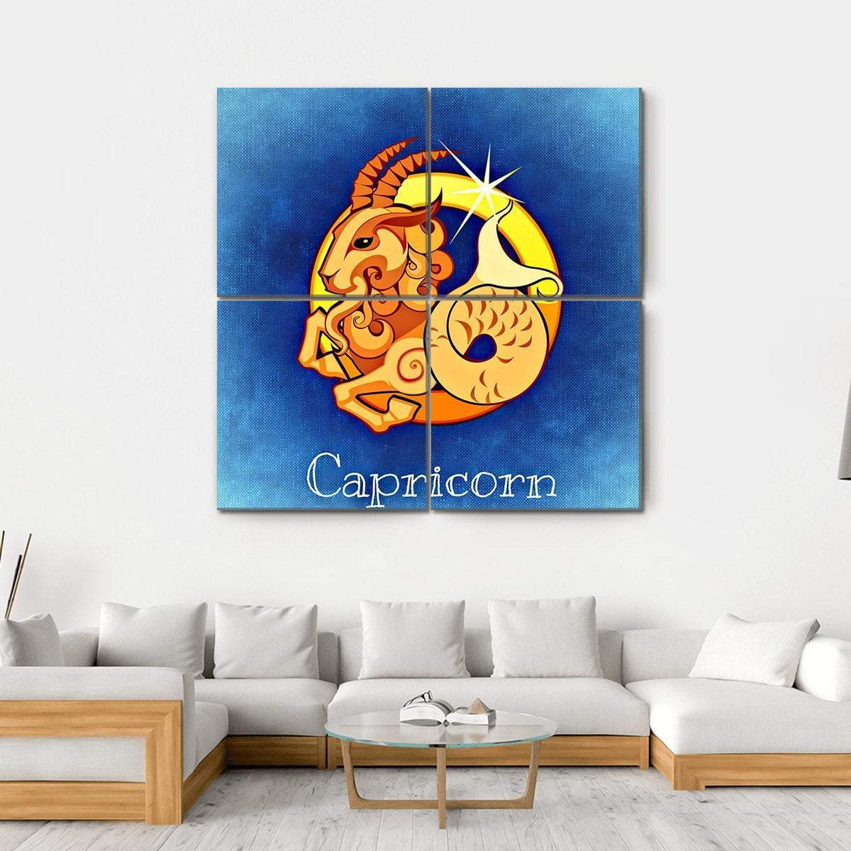 Capricorn Zodiac Sign Canvas Wall Art-4 Square-Gallery Wrap-17" x 17"-Tiaracle