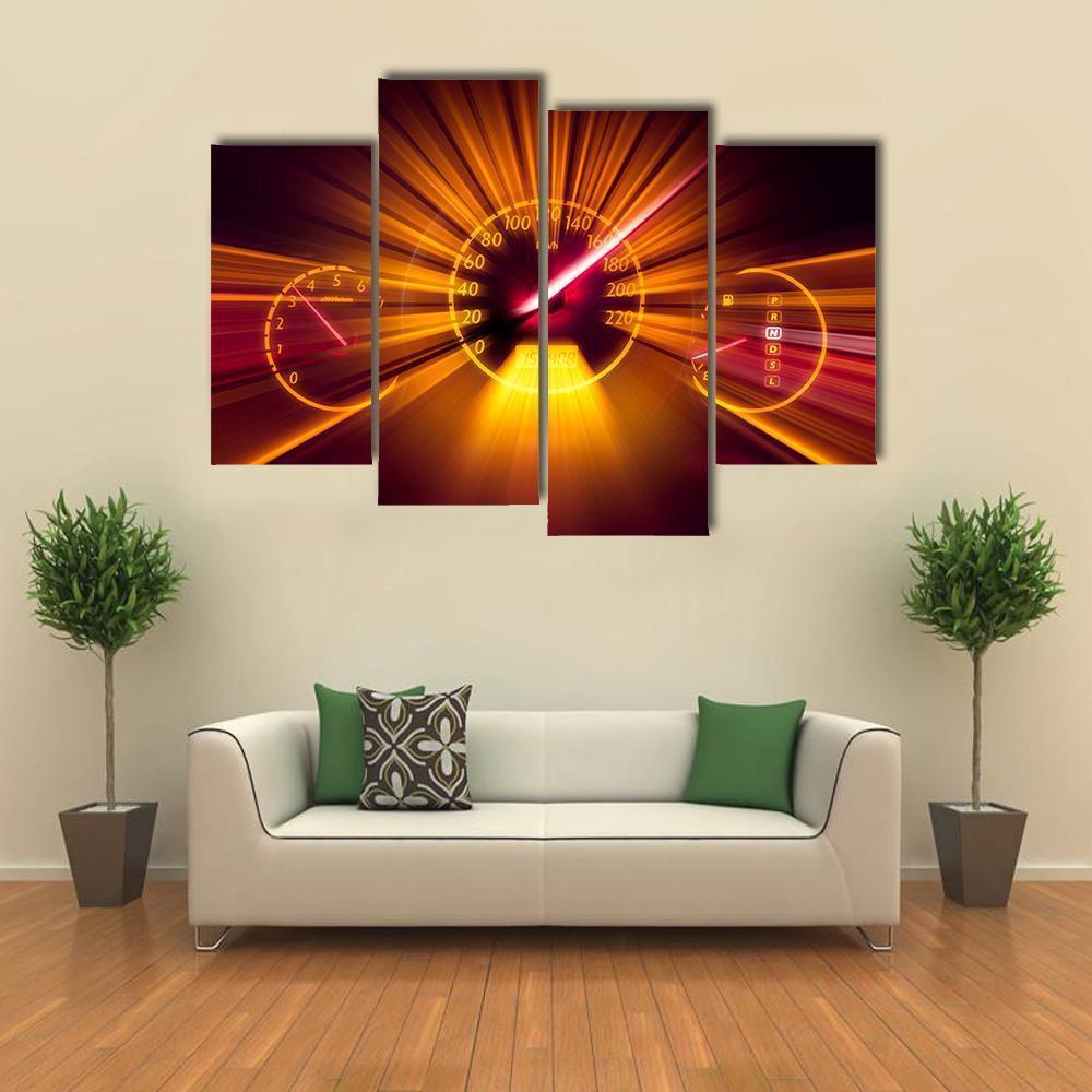 Speedometer Concept Canvas Wall Art-4 Pop-Gallery Wrap-50" x 32"-Tiaracle
