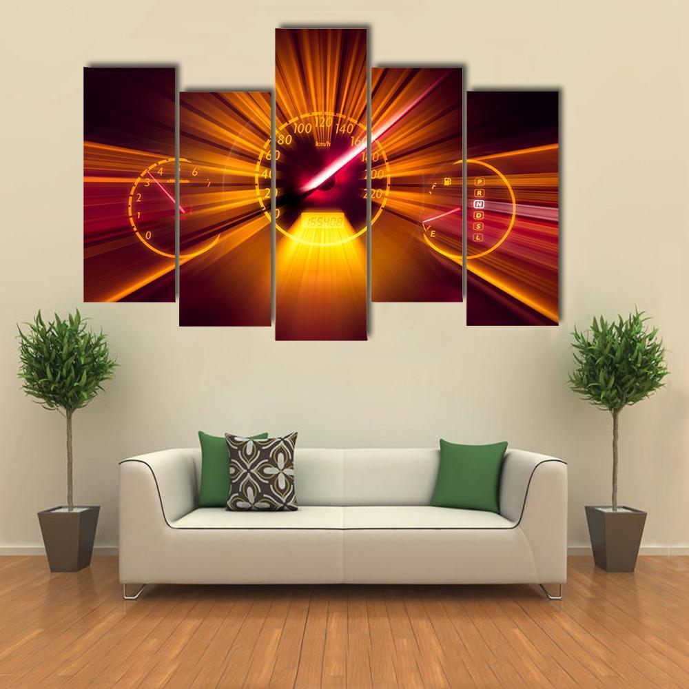 Speedometer Concept Canvas Wall Art-5 Pop-Gallery Wrap-47" x 32"-Tiaracle