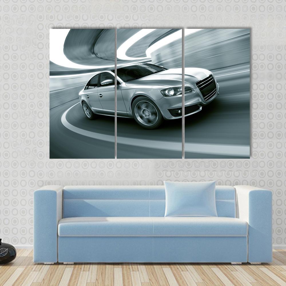 Car In A Tunnel Canvas Wall Art-3 Horizontal-Gallery Wrap-37" x 24"-Tiaracle