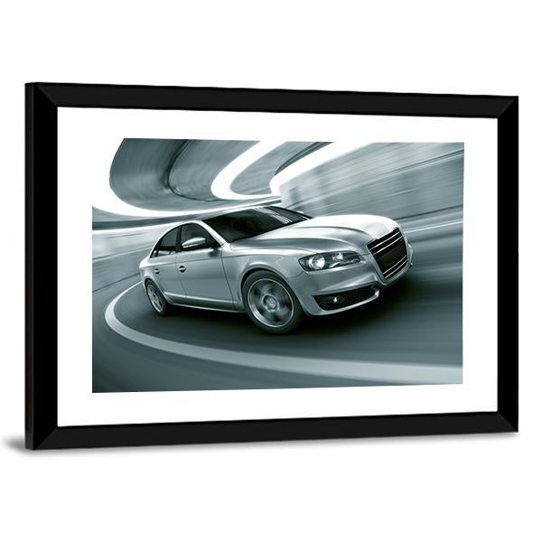 Car In A Tunnel Panoramic Canvas Wall Art-1 Piece-36" x 12"-Tiaracle